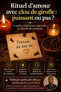 Image illustrant un rituel d’amour avec clou de girofle utilisé pour raviver les sentiments, attirer l’amour et favoriser le retour d’un ex grâce à une méthode spirituelle efficace inspirée par le coach Idriss.